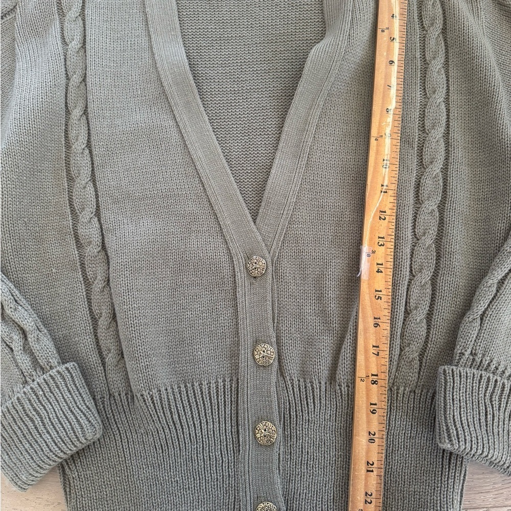 Vintage Blair Cardigan In Mocha With Gold Button Small - Picture 2 of 5